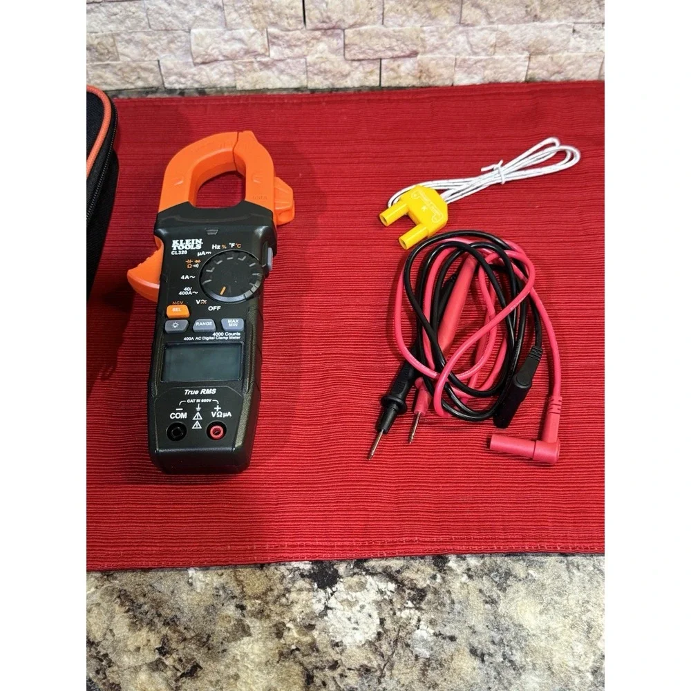 Klein Tools CL320 True RMS Clamp Meter 400A 600V CAT III NCV Temp Leads
